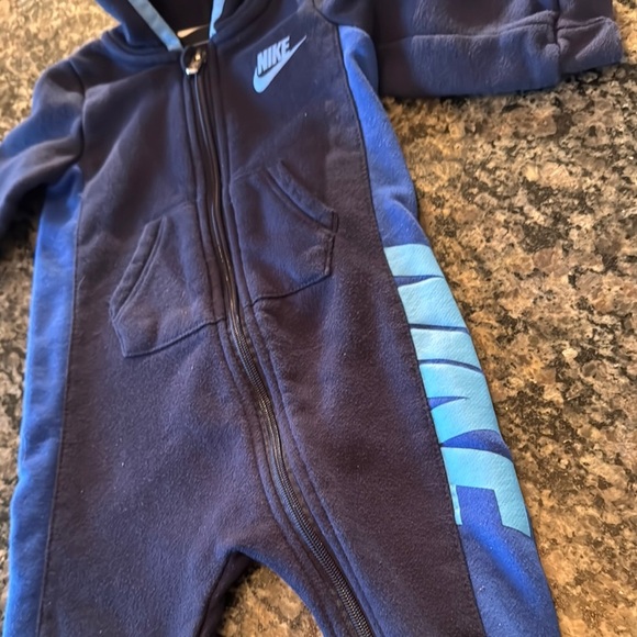 Nike Blue One Piece with Hood and Zipper 6M - Picture 2 of 7